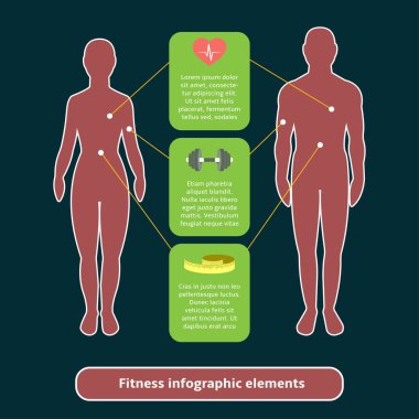 Infographic unsurları fitness spor ve sağlık vektör çizim