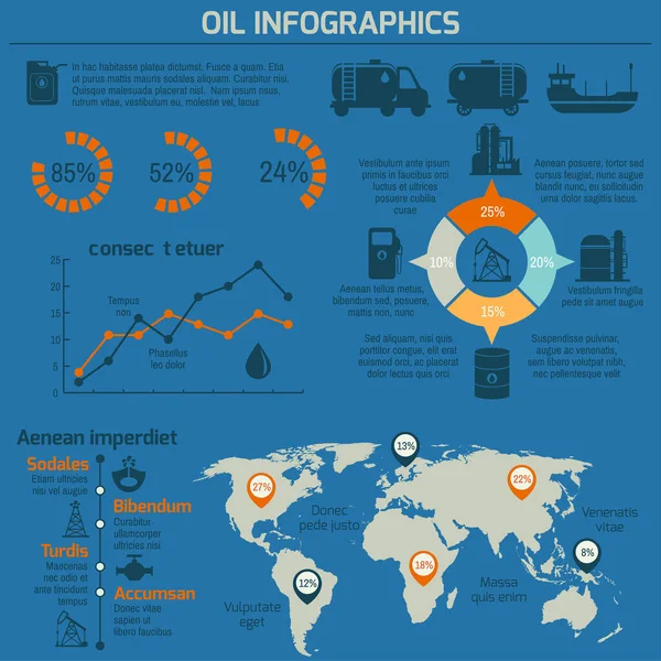 Distribuição Mundial Produção Petróleo Taxa Extração Petróleo Diagrama Negócios Diagrama —  Vetores de Stock