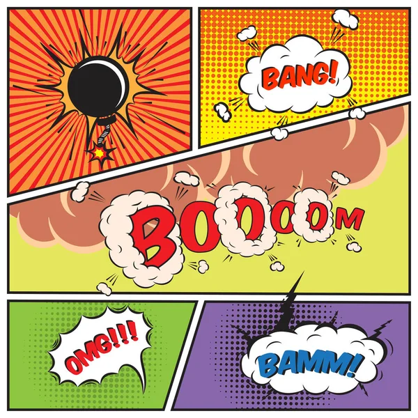 komik konuşma balonları ve çizgi roman arka plan illüstrasyon vektör