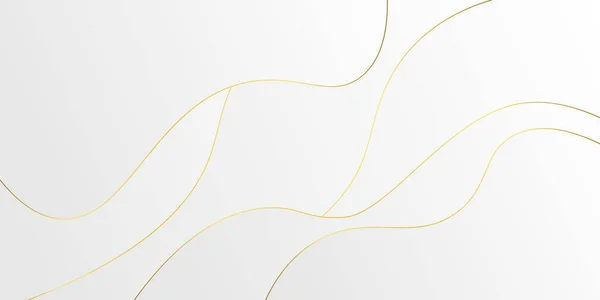 Vit Futuristiska Guld Mönster Abstrakt Bakgrund Med Vågig Form Vit — Stock vektor