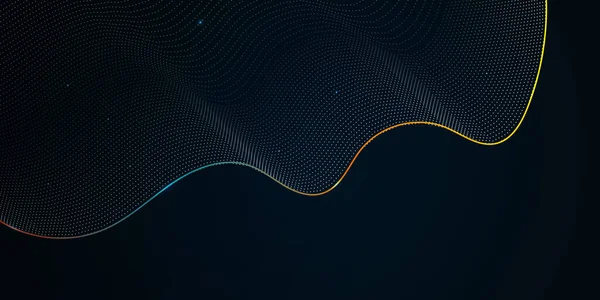 Хвильовий Барвистий Абстрактний Фон Частинками Рухаються Концепція Цифрових Технологій Майбутнього — стоковий вектор