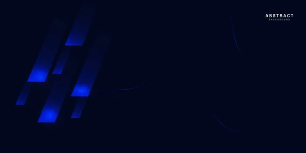 Fundo Abstrato Azul Escuro Com Formas Luz Néon Fundo Azul — Vetor de Stock