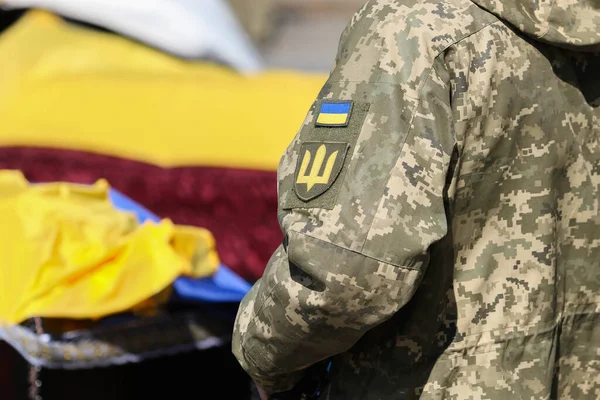 Польтава Україна Березня 2022 Під Час Похорону Загиблих Солдатів Збройних — стокове фото