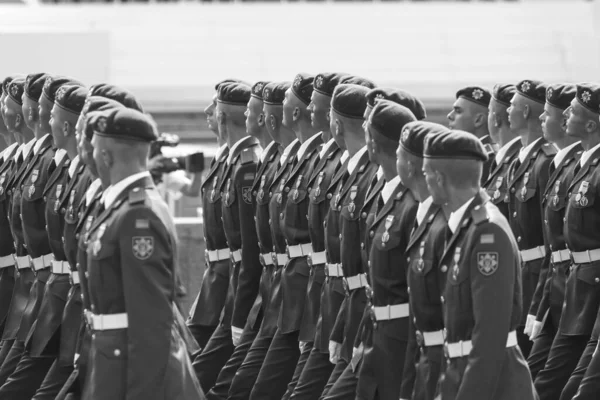 Kyiv Ukraine August 2021 Soldiers Armed Forces Ukraine Military Parade — Stock Photo, Image