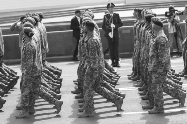 Kyiv Ukraine August 2021 Soldiers Armed Forces Ukraine Military Parade — Stock Photo, Image