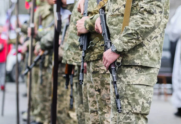 Poltava Ukraine April 2022 Ukrainian Military Machine Gun Burial Ceremony — стокове фото