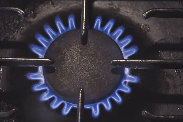 Gas Flame Combustion Gas Stove — Stock Photo, Image