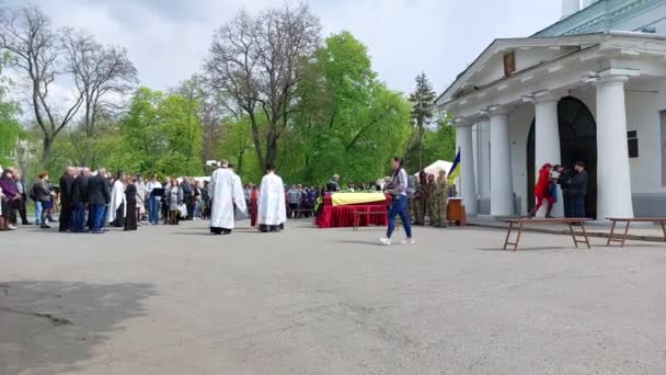 Poltava Ukraine May 2022 People Say Goodbye Fallen Ukrainian Soldier — Video
