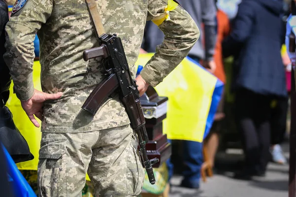 Poltava Ukraine May 2022 Fighter Territorial Defense Ukraine Funeral Ceremony — стокове фото