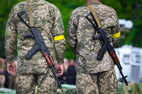 Poltava Ukraine Mei 2022 Tentara Tentara Ukraina Selama Upacara Perpisahan — Stok Foto