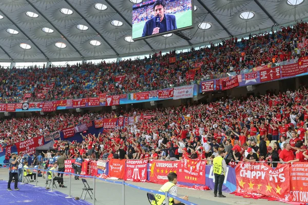 Kyiv Ukraine Maio 2018 Fãs Liverpool Durante Partida Final Liga — Fotografia de Stock