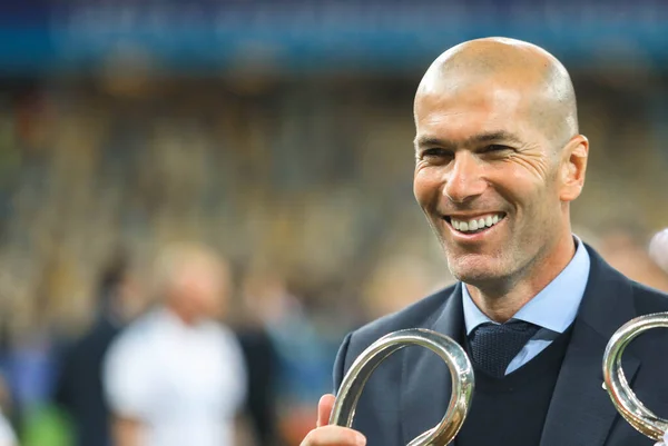 Kyiv Ukraine Mai 2018 Zinedine Zidane Zizou Manager Football Professionnel — Photo