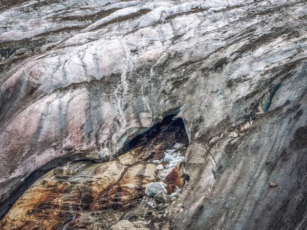 Minimalist Nature Background Glacier Surface Big Cave Cracks Minimal Natural — Stock Photo, Image
