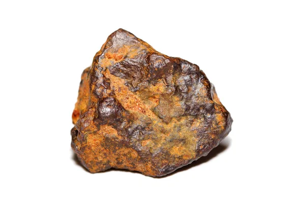 Pedra Limonita Minério Ferro Sobre Fundo Branco — Fotografia de Stock