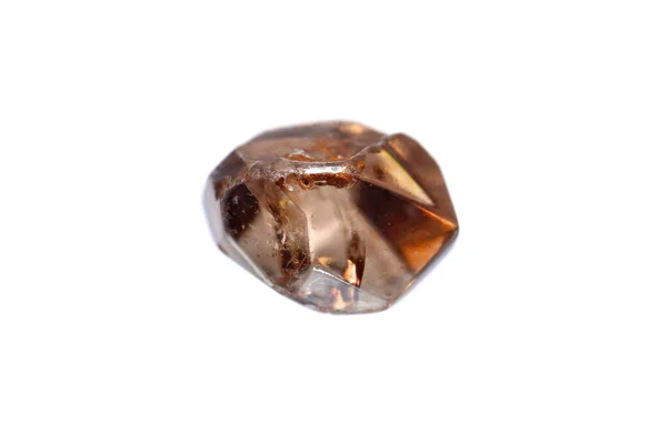 Natural Rough Uncut Brown Zircon Gemstone Crystal White Background — 图库照片