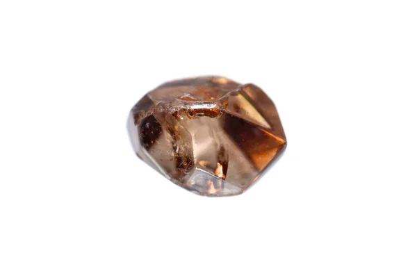 Natural Rough Uncut Brown Zircon Gemstone Crystal White Background — Photo