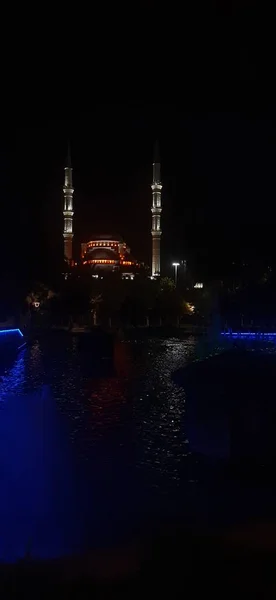 Istanbul Krůtí Říjen 2018 Mešita Noci Večer — Stock fotografie