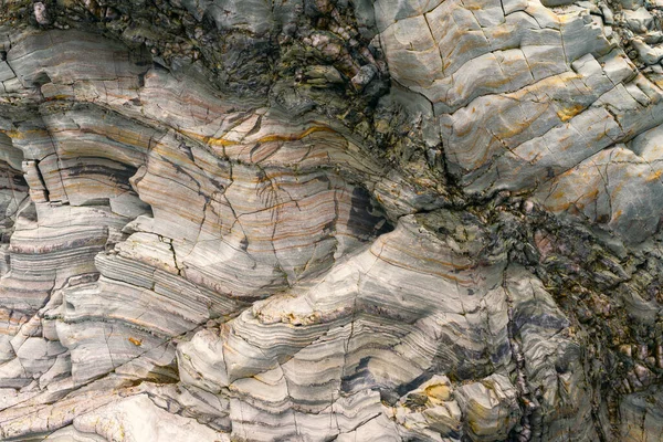 Formações Minerais Desenhar Belos Padrões Arenito Quartzo Costa Loiba Galiza — Fotografia de Stock