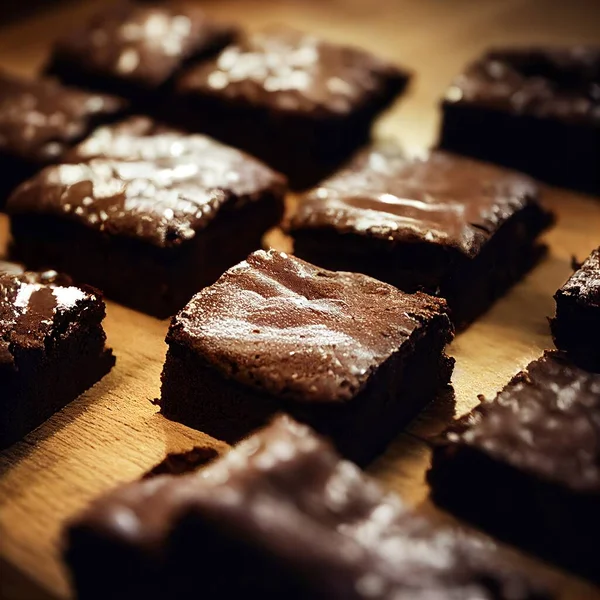 Foto Close Brownies Frescos Assados — Fotografia de Stock