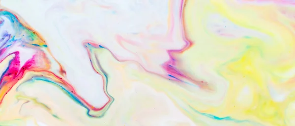 Linee Multicolori Macchie Sulla Superficie Liquida Sfondo Astratto Realizzato Con — Foto Stock