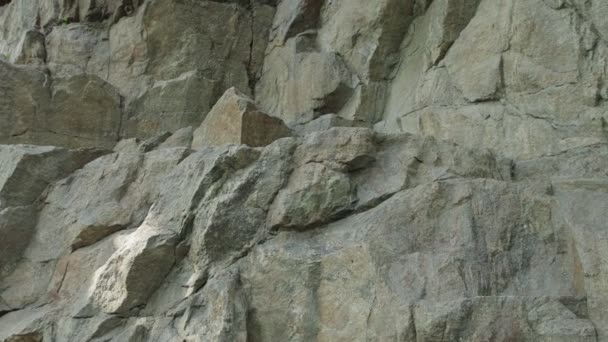 Minería Granito Cantera Piedras Granito Rotas Primer Plano Roca Sólida — Vídeo de stock
