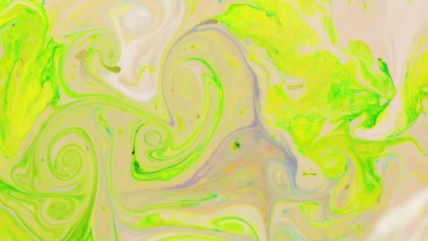 Grön Vätskekonst Abstrakt Bakgrund Med Psykedelisk Målning Färgglada Levande Färger — Stockvideo