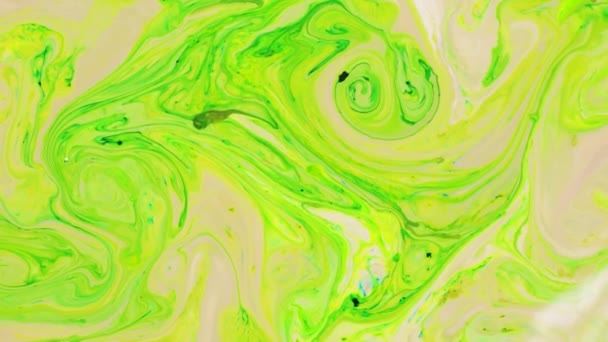 Arte Fluido Verde Fondo Abstracto Con Pintura Psicodélica Colores Vivos — Vídeos de Stock