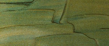 Yeşil parıltı dokusu. Parlak yağlı boya fırça darbeleriyle arka plan. Yeşil gölgeli ışıl ışıl bir yüzey. Toprak rengi kavramı