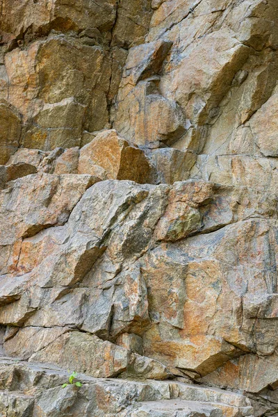Zerstörung Des Felsens Des Berges Nach Der Explosion Risse Granitgestein — Stockfoto