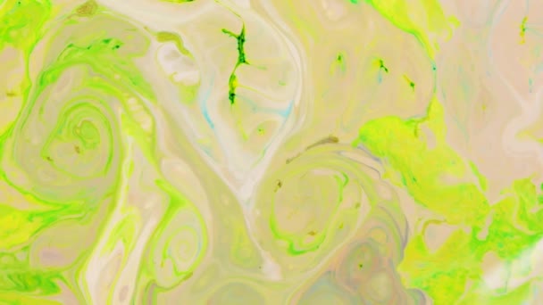 Arte Fluida Verde Fundo Abstrato Com Pintura Psicodélica Cores Vivas — Vídeo de Stock