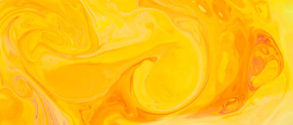 Folyékony Művészet Absztrakt Arany Narancs Háttér Sárga Narancs Festék Pigment — Stock Fotó