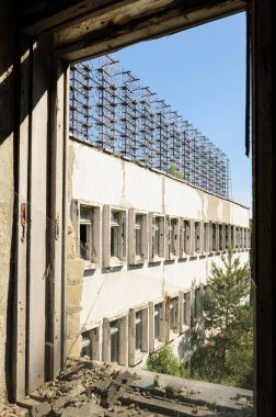 Bir zamanlar anti-balistik füzeleri tespit etmeyi amaçlayan Sovyet Duga 1 radarları. Yüksek kalite fotoğraf