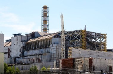 Çernobil Yasaklama Bölgesi Ukrayna 'daki Prypiat nükleer santralinin reaktör 4' ü. Yüksek kalite fotoğraf