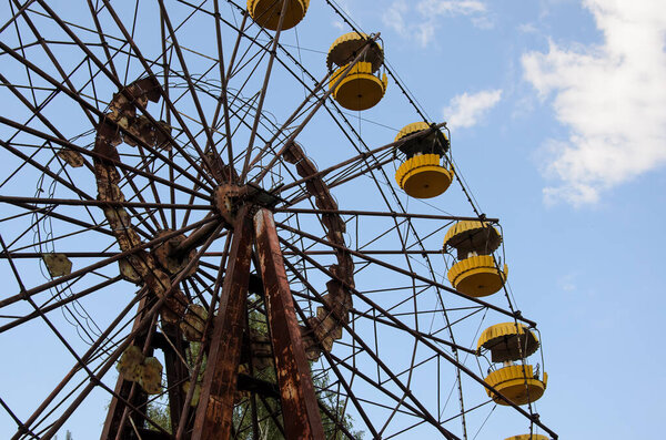 Famous Prypiat ferris wheel in Chernobyl exclusion zone, Ukraine. High quality photo