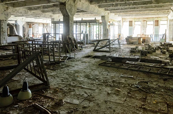 Detalhes Edifício Esquerda Prypiat Dentro Zona Exclusão Chernobil Ucrânia Foto — Fotografia de Stock