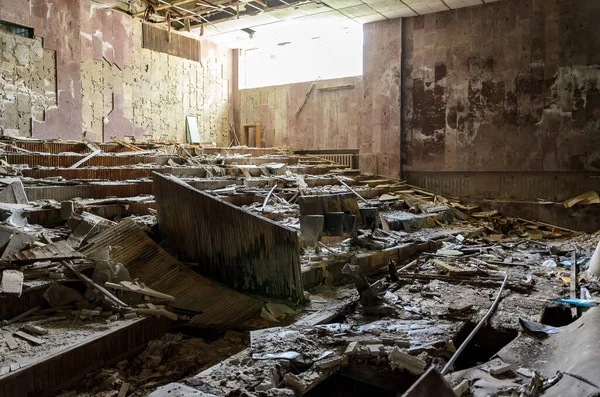 Interior Edifício Prypiat Zona Exclusão Chernobyl Ucrânia Foto Alta Qualidade — Fotografia de Stock