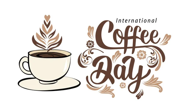 国际咖啡发信日 — 图库矢量图片
