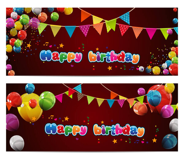 С днем рождения с воздушными шарами
 