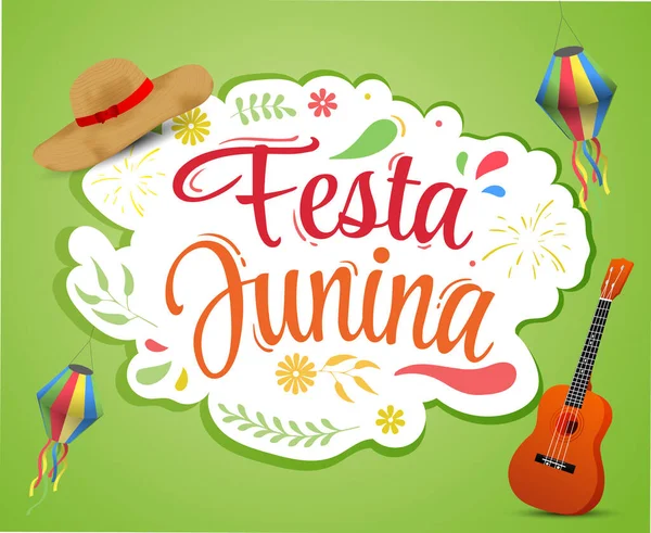 Musical Festal Jinnia Diseño Colorido — Vector de stock