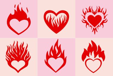 Aşk ve Hart vektör günü için kalp vektörü ayarlandı