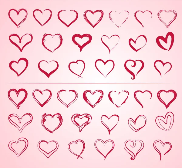 Conjunto Vector Corazón Para Amor Día Vector Hart — Archivo Imágenes Vectoriales