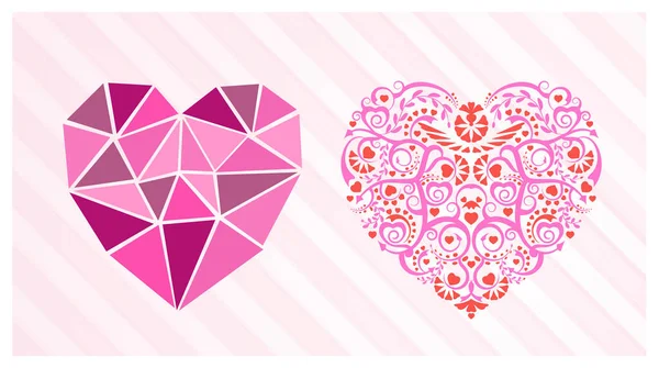 Conjunto Vector Corazón Para Amor Día Vector Hart — Vector de stock