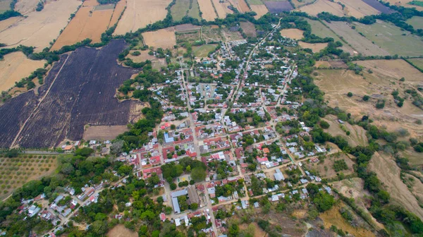 Valle de San Juan 'ın havadan görünüşü - Tolima Kolombiya seçici odak noktası 