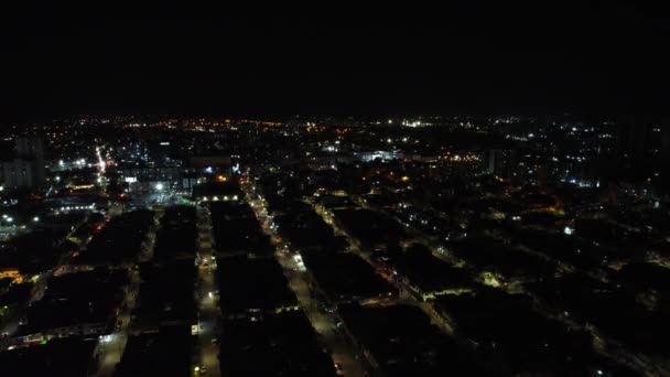 Pemandangan Udara Kota Ibague Tolima Malam Hari Dengan Banyak Lampu — Stok Video