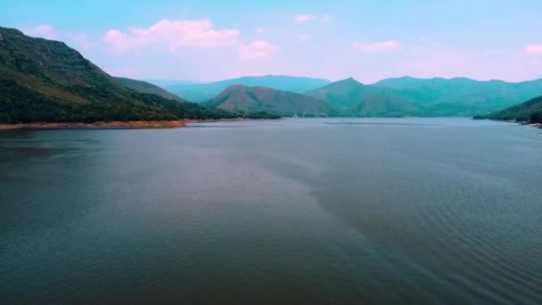 Vista Aérea Cinemática Bela Barragem Prado Colômbia Tolima Mar Interior — Vídeo de Stock