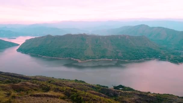 Celkový Letecký Pohled Krásnou Pradskou Přehradu Tolima Kolumbii Vnitrozemské Moře — Stock video