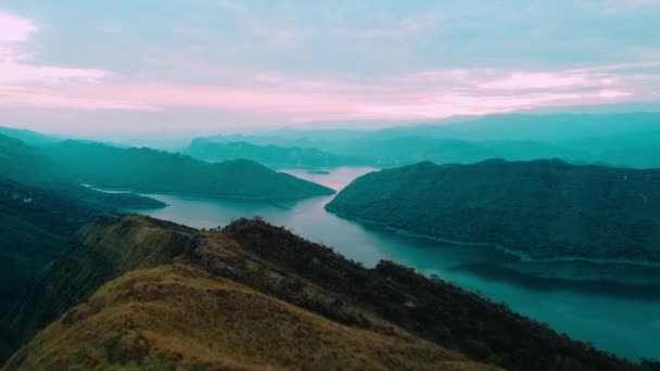 Vista Aérea Apreciando Toda Presa Prado Tolima Colombia Mar Interior — Vídeo de stock