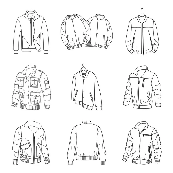 Jacket Template Design Vector Line Art Illustration — Stock Vector