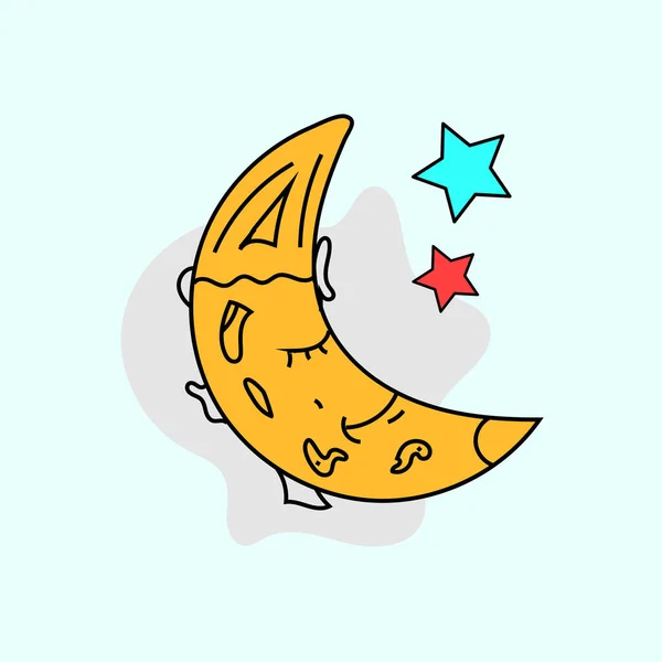 Luna Garabato Estilo Dibujado Mano Vector Dibujo Boceto — Archivo Imágenes Vectoriales