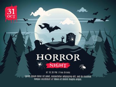 Korku Cadılar Bayramı vektör arkaplanı